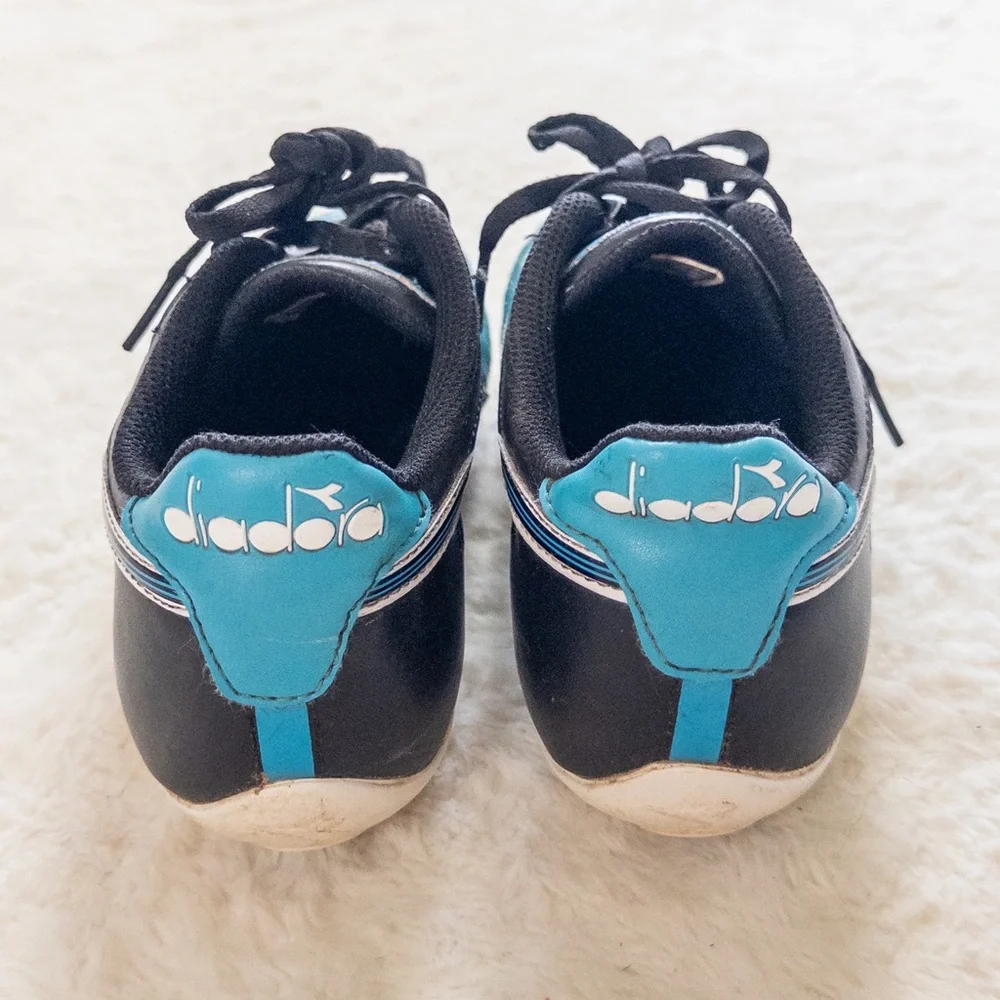 Kids Blue and Black Soccer Shoes